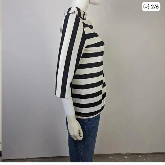 Anthropology Black and White Striped Women's Top - Picture 7 of 9